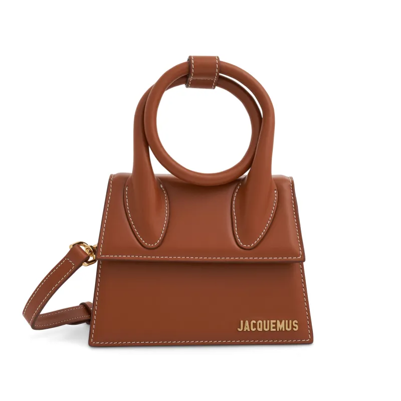 Le Chiquito Noeud Leather Bag in Light Brown sold by MARAIS