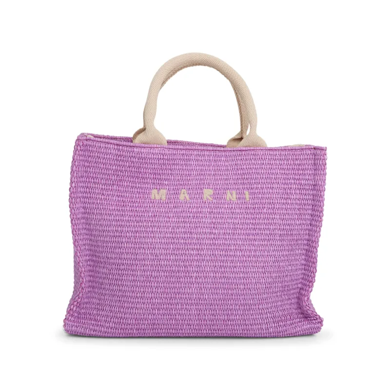 Raffia Small Tote Bag in Light Lilac sold by MARAIS