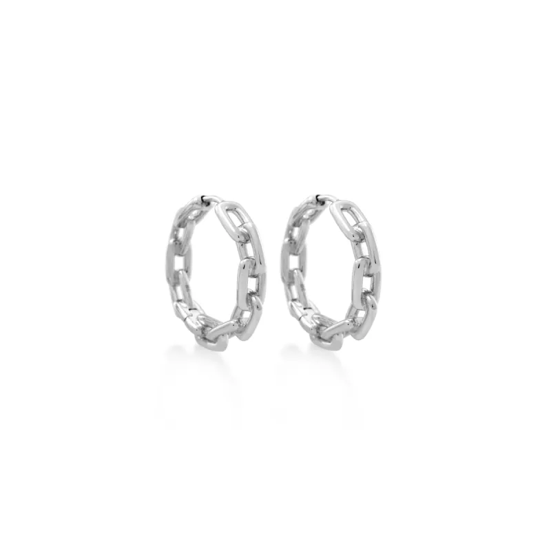 Chunky Chain Hoops in Silver sold by MARAIS