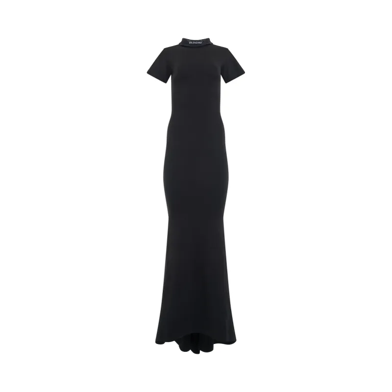 Logo Maxi T-Shirt Dress in Washed Black made by MARAIS