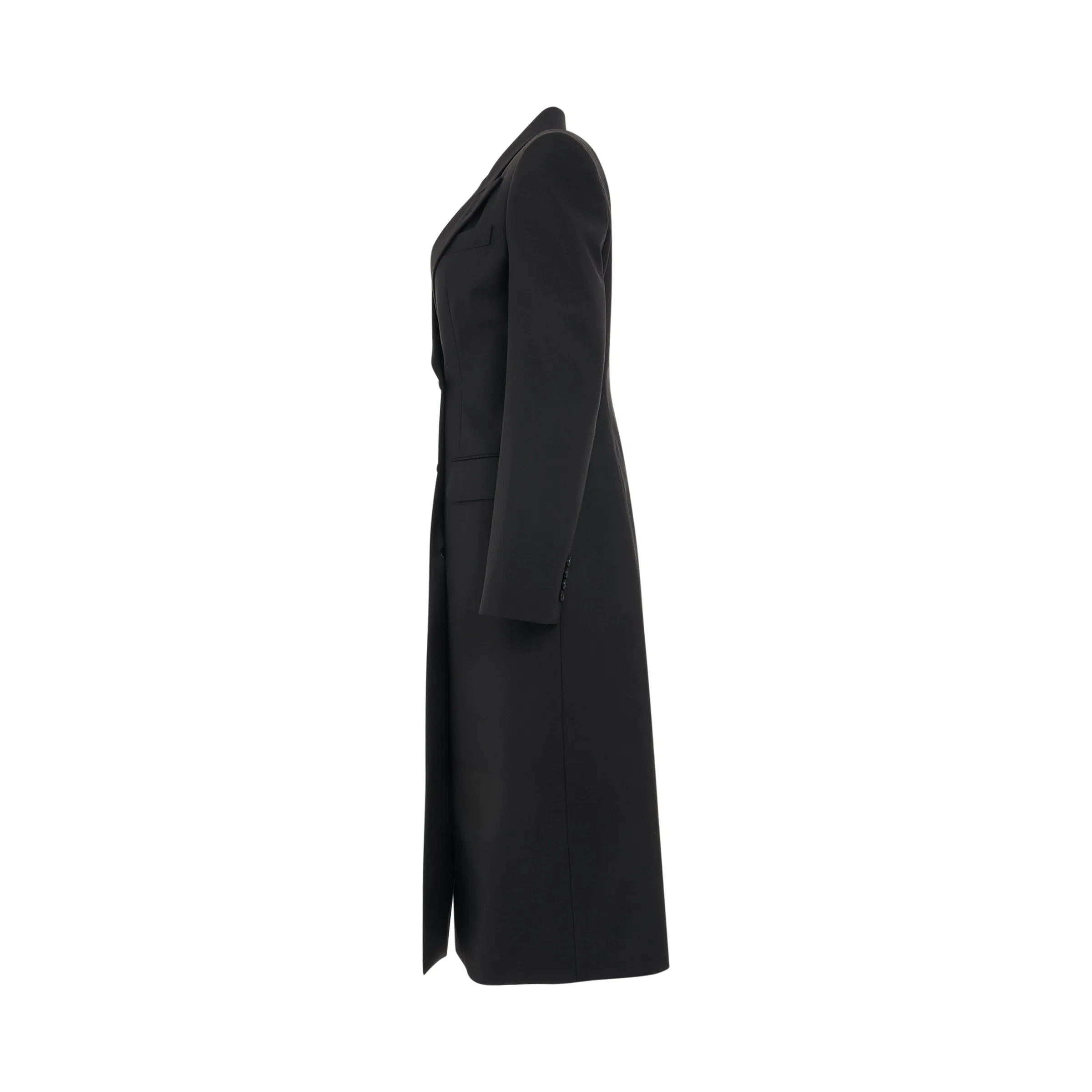 Double Breasted Slit Detail Coat in Black sold by MARAIS product image thumbnail 3