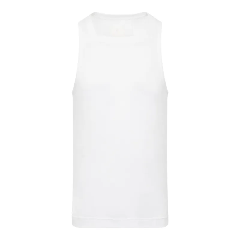Square Neck Edge Tank Top in White sold by MARAIS