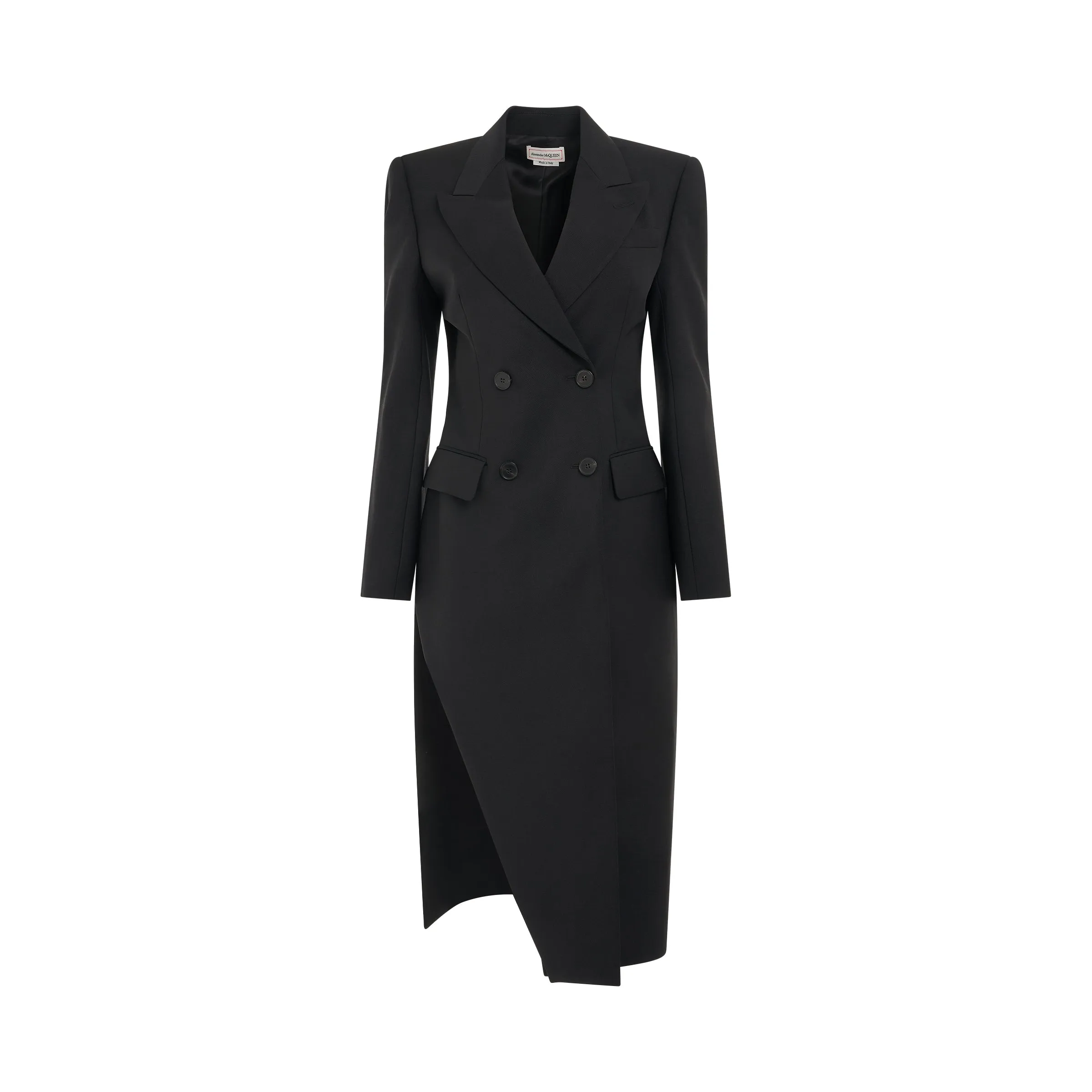 Double Breasted Slit Detail Coat in Black sold by MARAIS