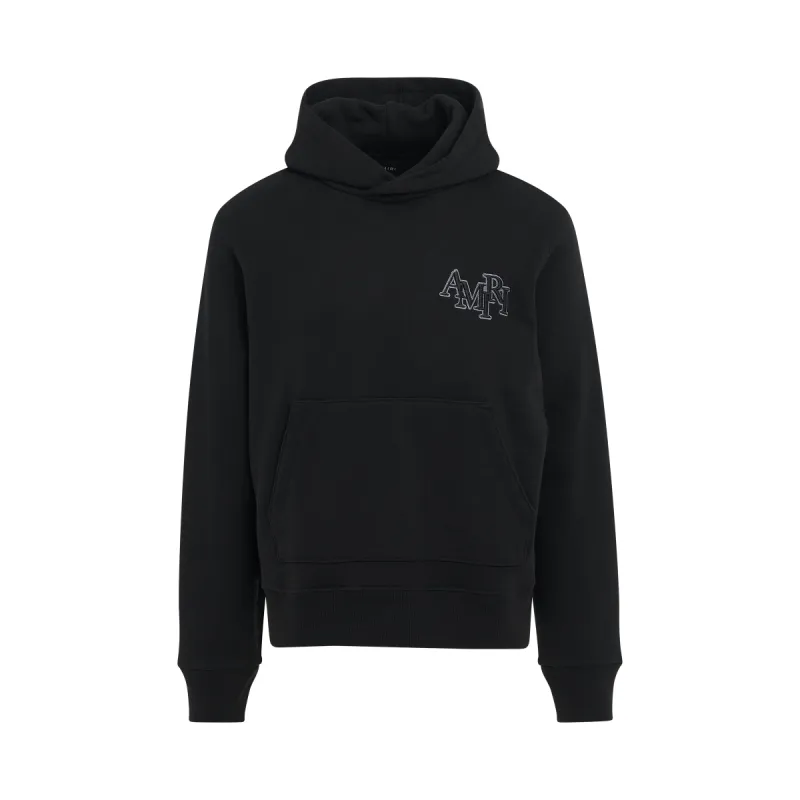 Amiri Staggered Hoodie in Black sold by MARAIS