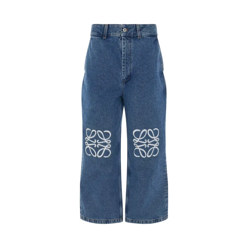 Women Anagram Baggy Jeans in Jeans Blue sold by MARAIS