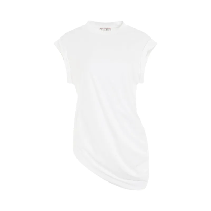 Drapey Interlock T-Shirt in White sold by MARAIS