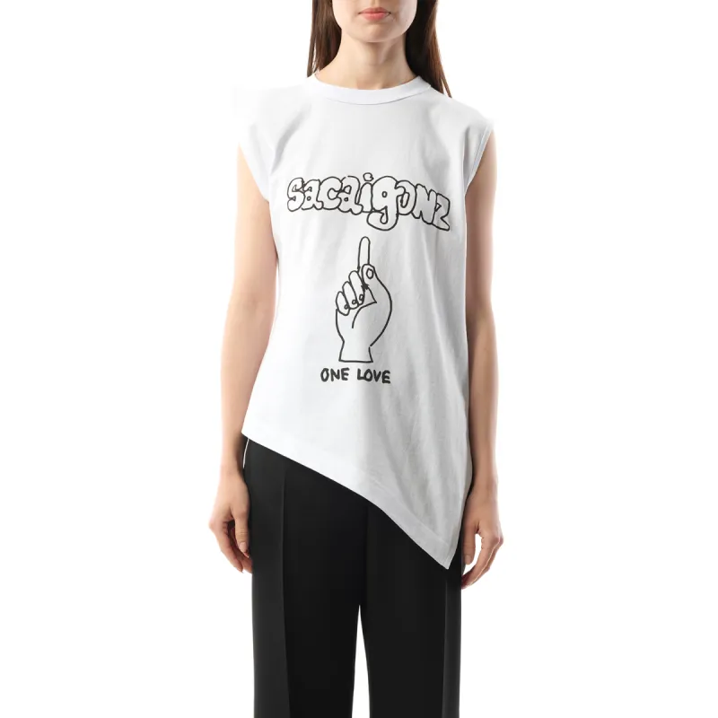 Sacai Gonz Print T-Shirt in White sold by MARAIS