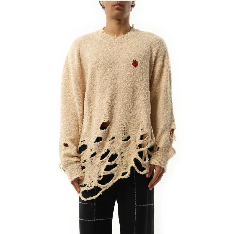 Zombie Silhouette Knit Sweater in Beige sold by MARAIS