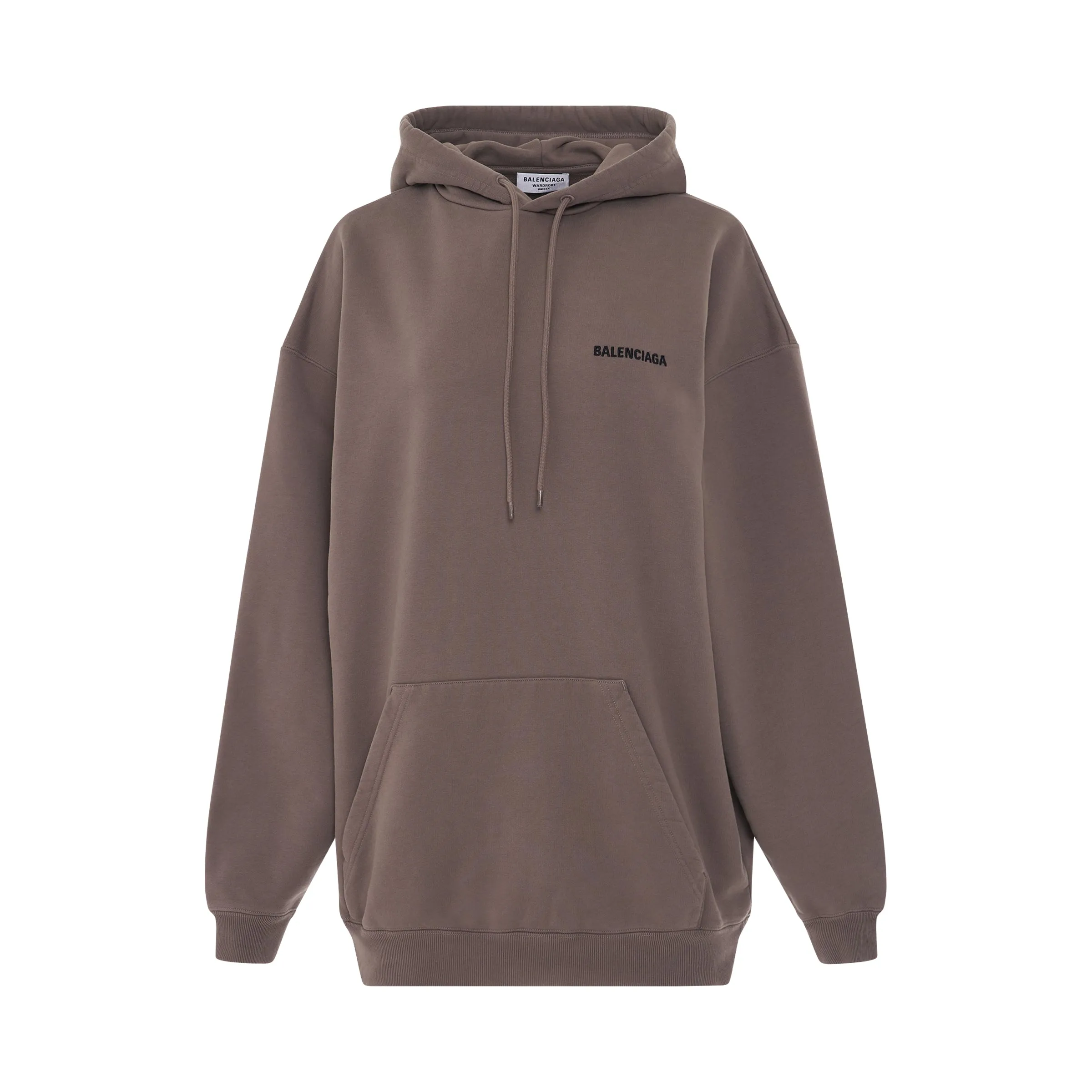 Fleece Back Logo Medium Fit Hoodie in Taupe sold by MARAIS