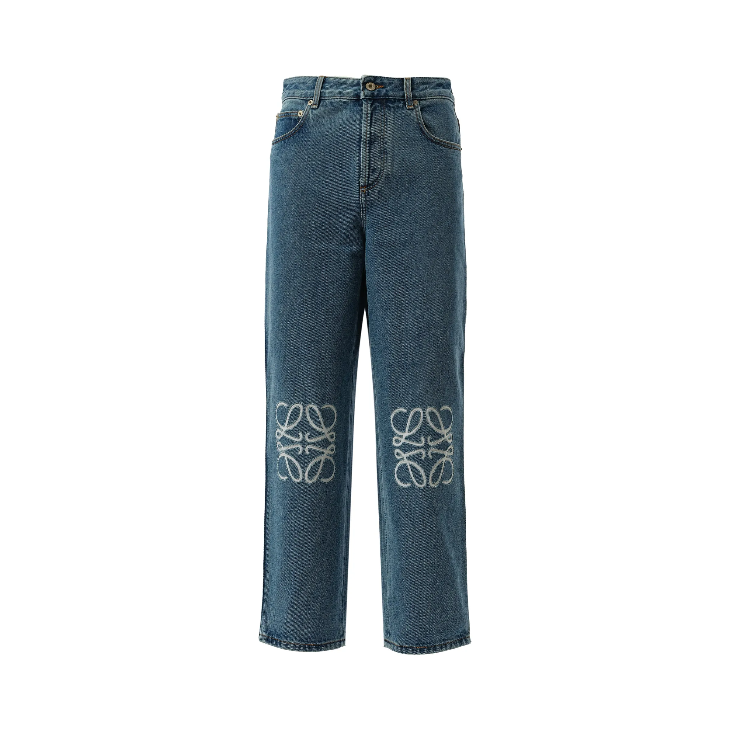 Anagram Cropped Jeans in Mid Blue sold by MARAIS product image thumbnail 2