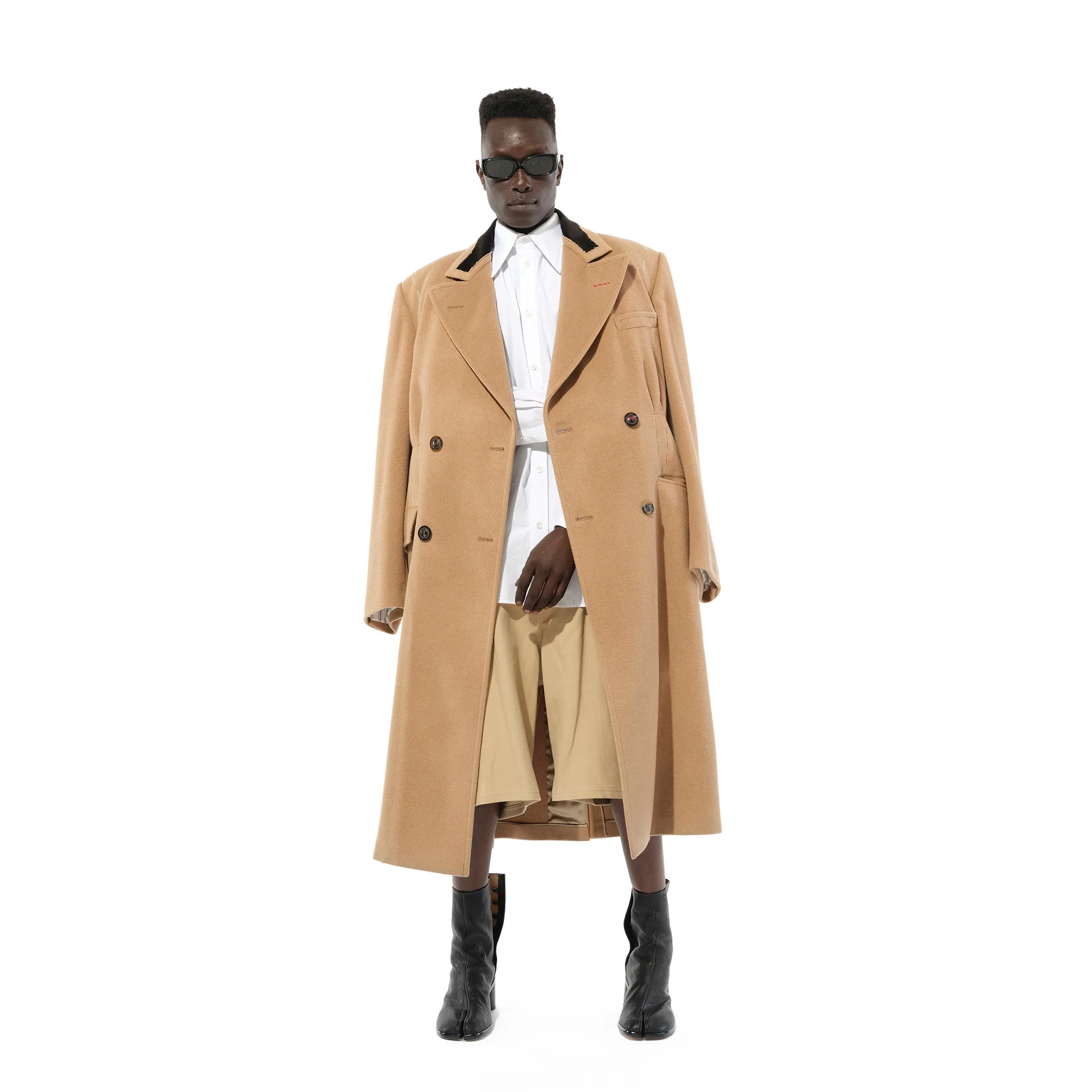 Double Breasted Wool Coat in Camel sold by MARAIS product image thumbnail 2