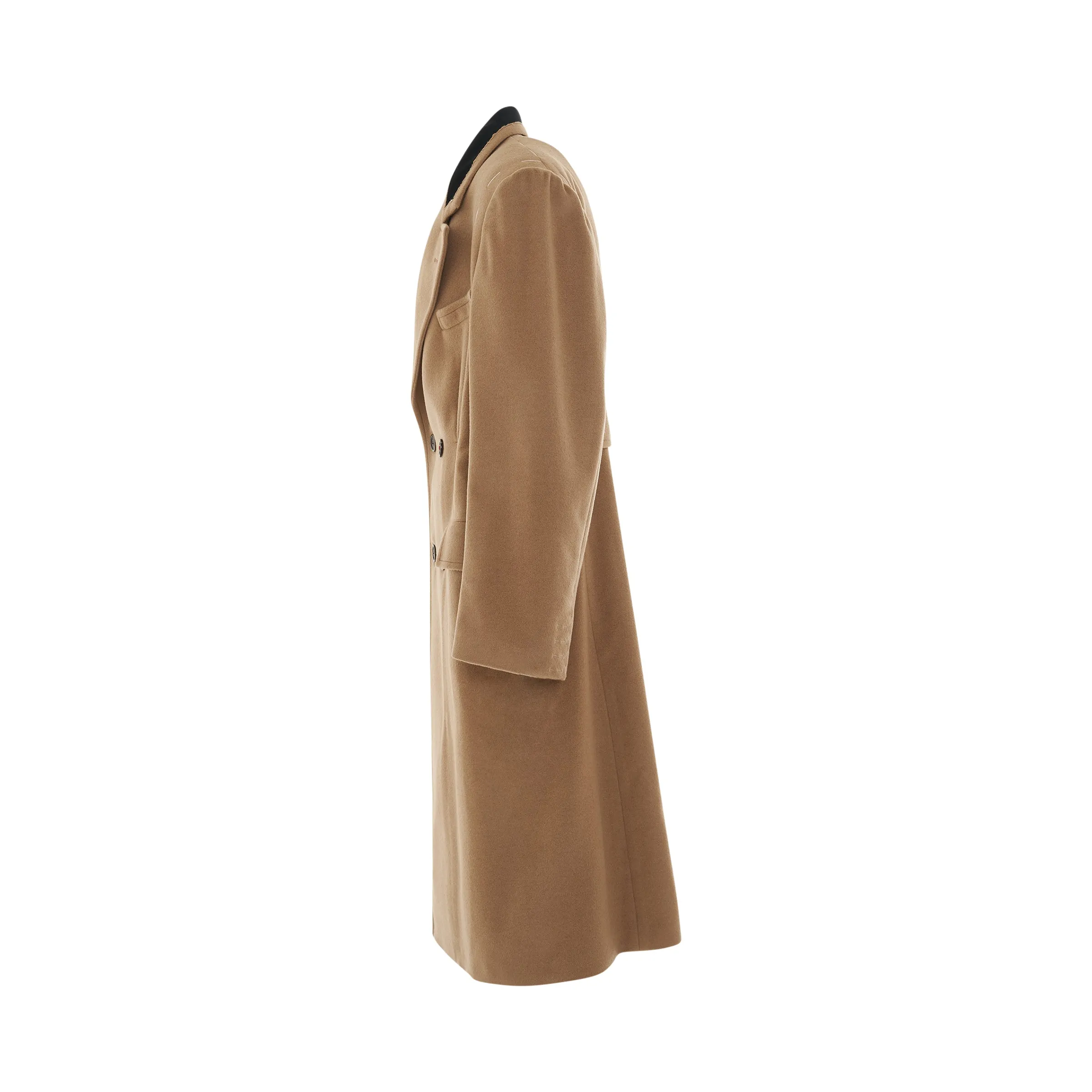Double Breasted Wool Coat in Camel sold by MARAIS product image thumbnail 4