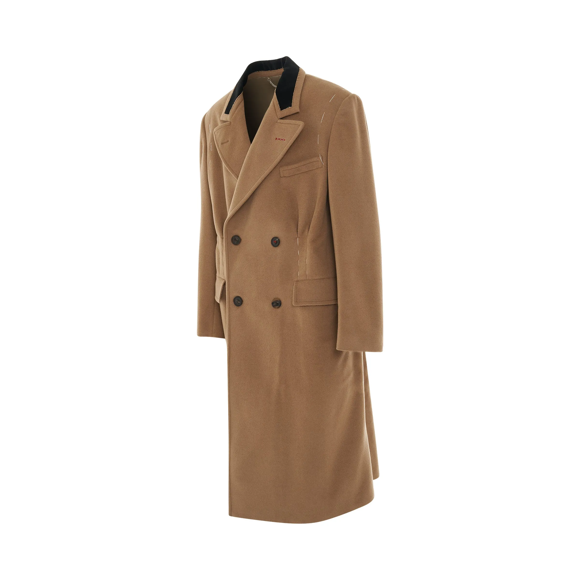 Double Breasted Wool Coat in Camel sold by MARAIS product image thumbnail 3