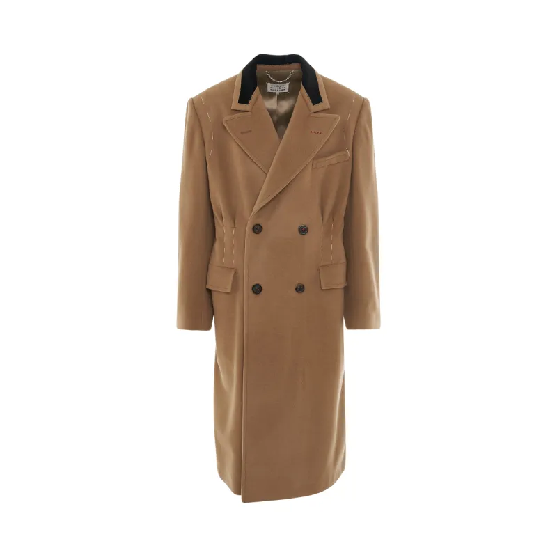 Double Breasted Wool Coat in Camel sold by MARAIS
