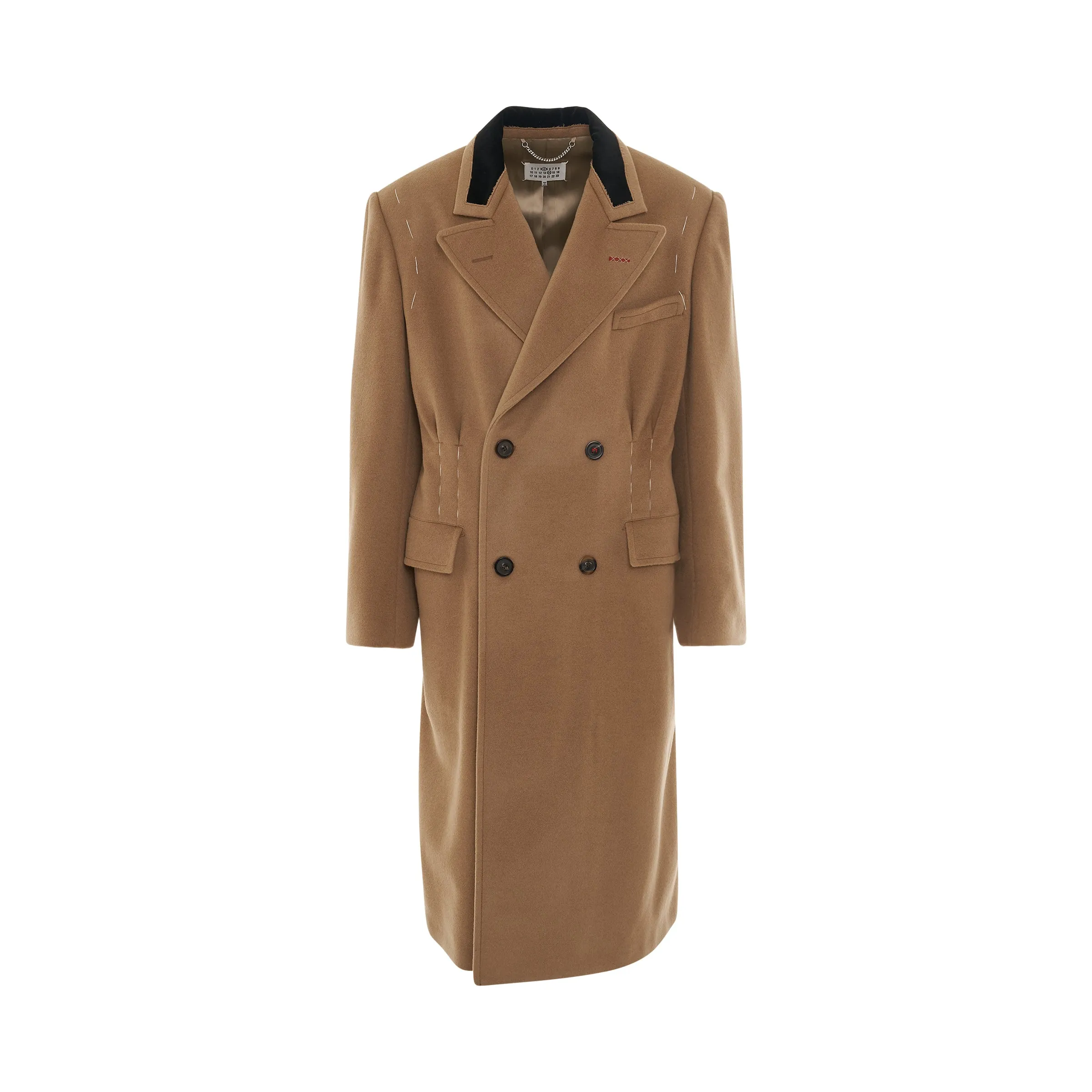 Double Breasted Wool Coat in Camel sold by MARAIS