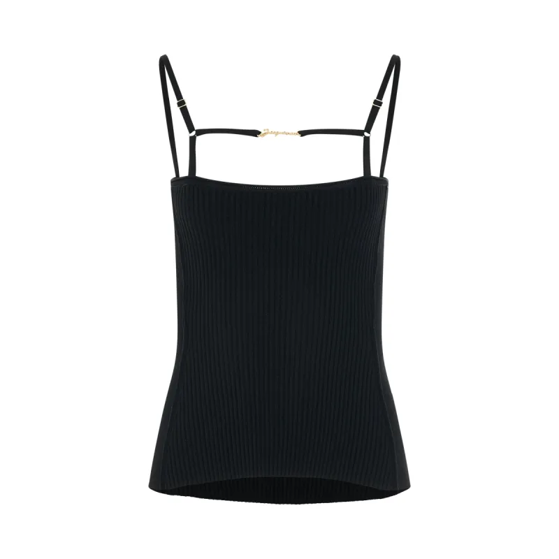 Sierra Sleeveless Lingerie Top in Black sold by MARAIS