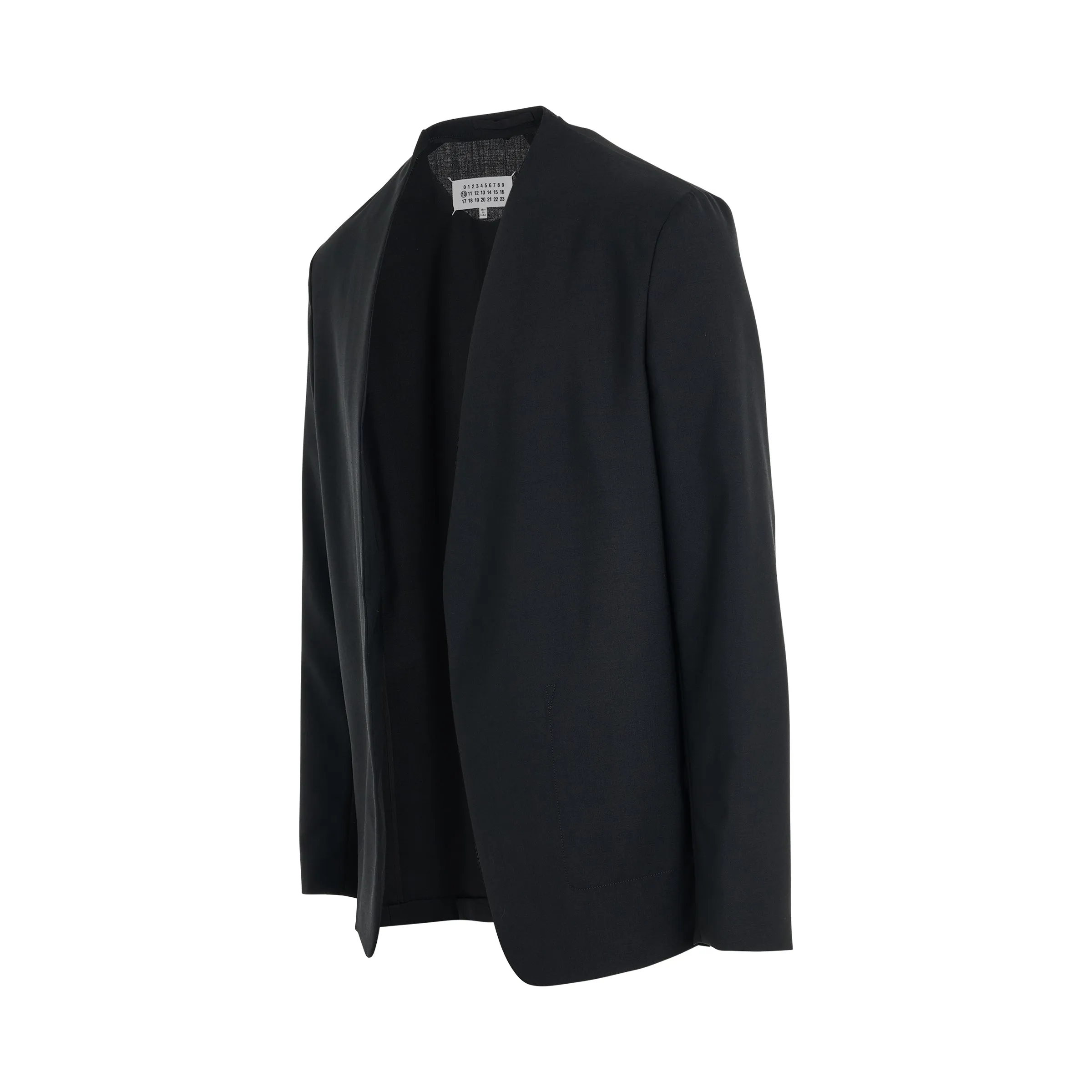 Collarless Single Breasted Blazer in Black sold by MARAIS product image thumbnail 2