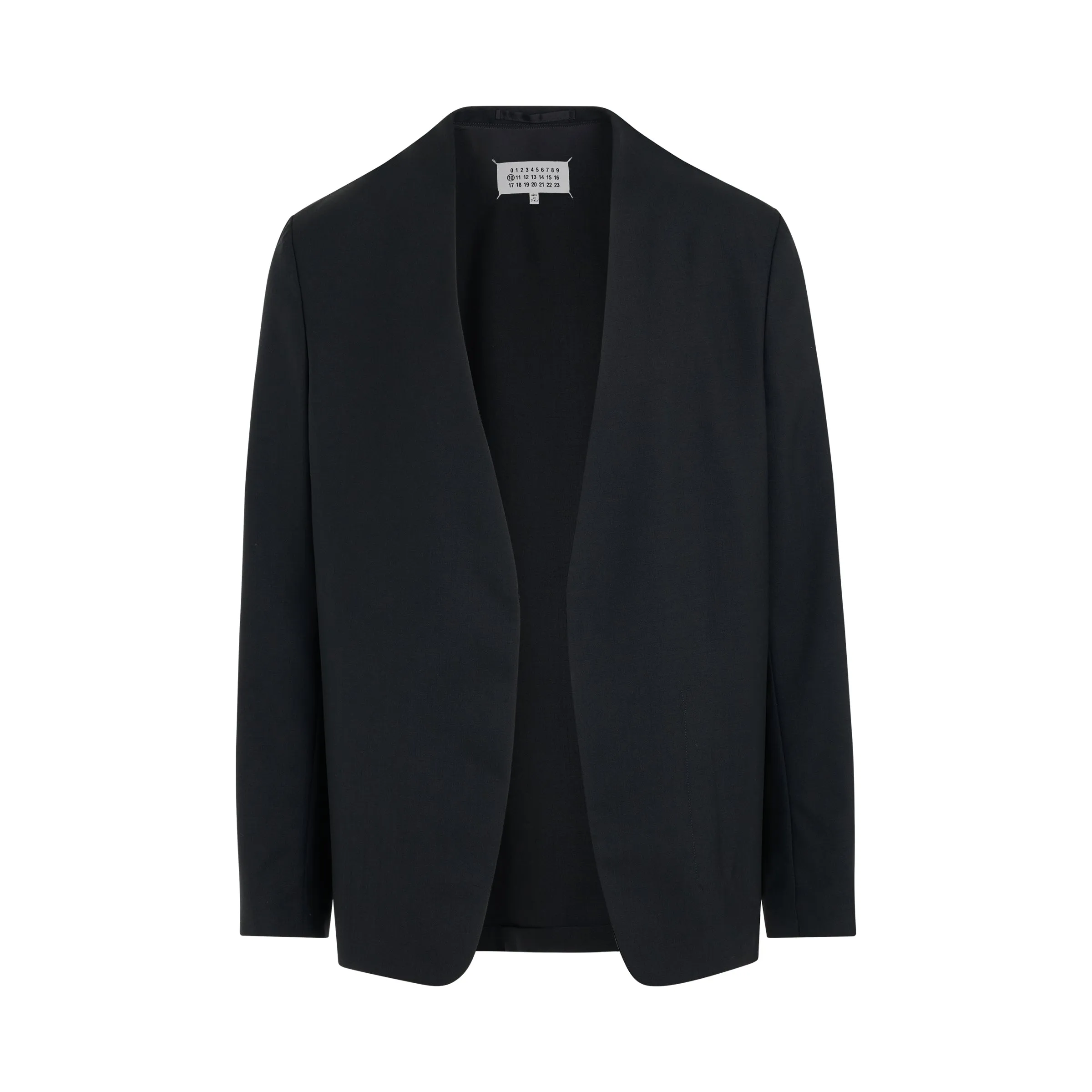 Collarless Single Breasted Blazer in Black sold by MARAIS