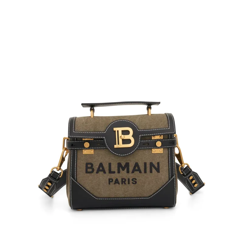 B-Buzz 23 Canvas & Logo Shoulder Bag in Khaki/Black sold by MARAIS