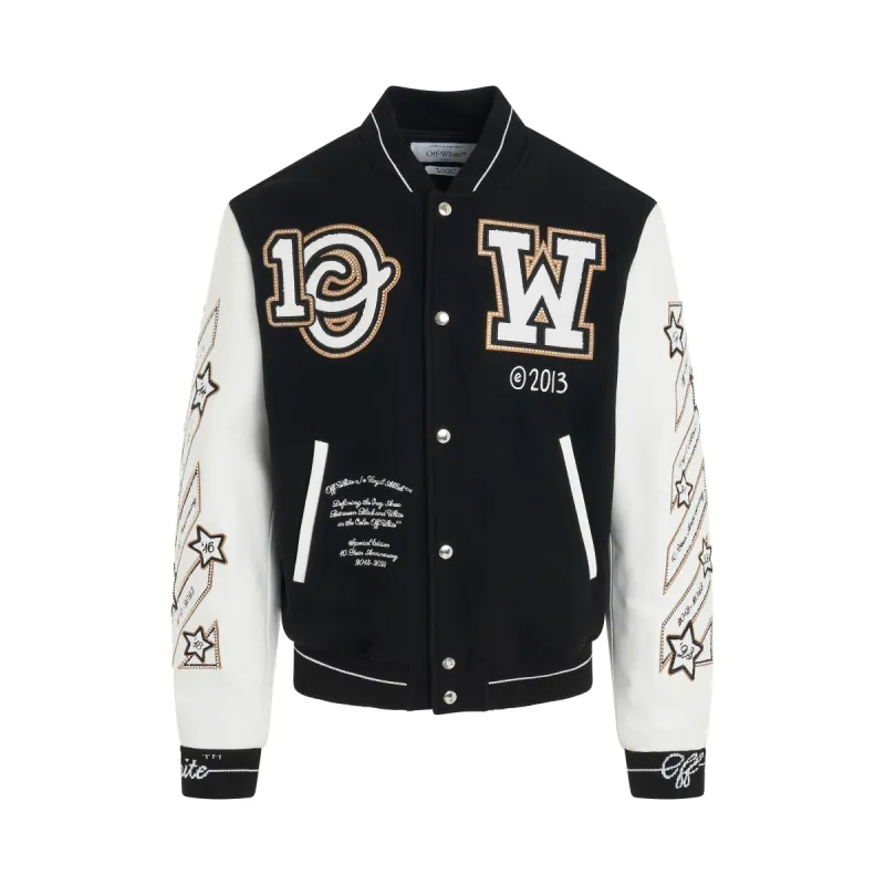 Logic Varsity Jacket in Black White sold by MARAIS