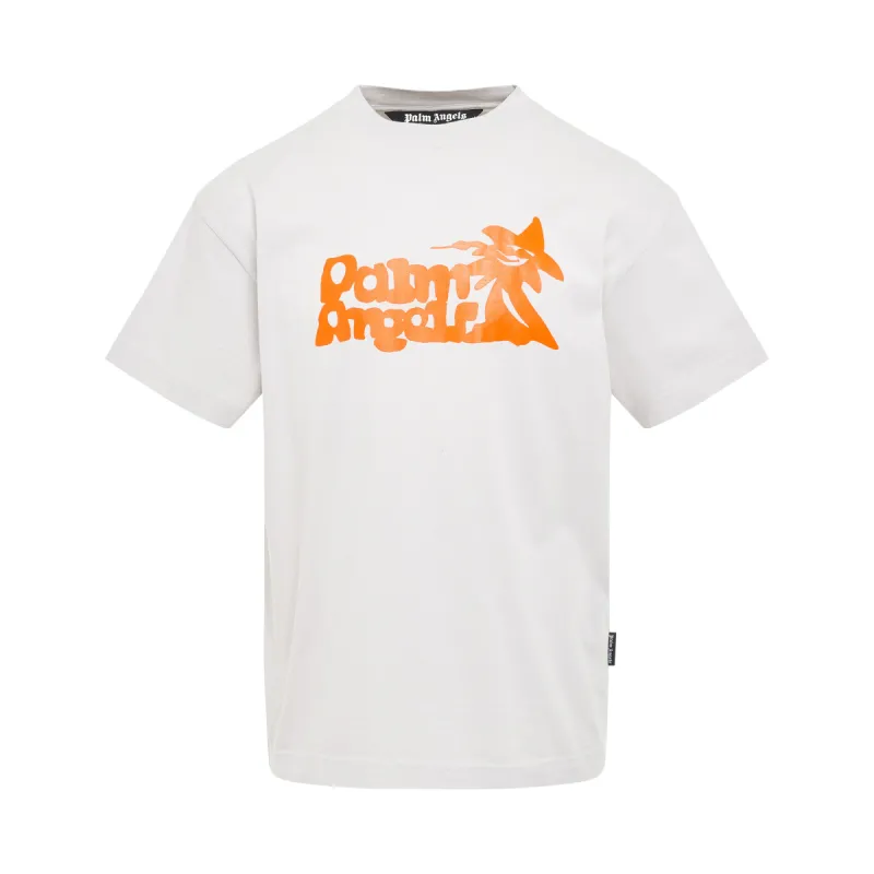 "Enzo" Logo Print T-Shirt in Light Grey/Orange made by MARAIS