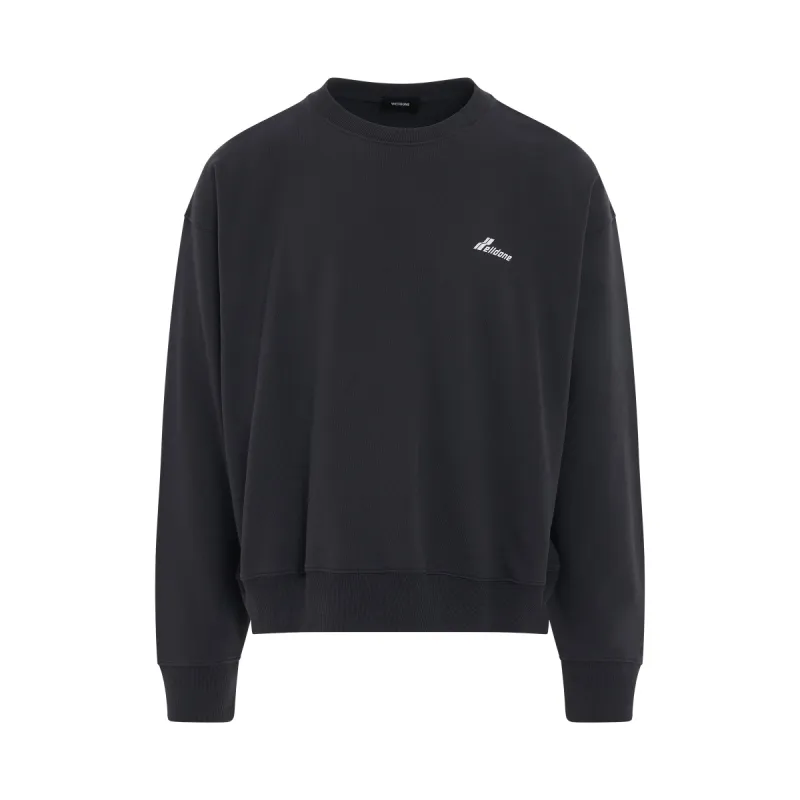 Lettering Symbol Sweatshirt in Dark Navy sold by MARAIS