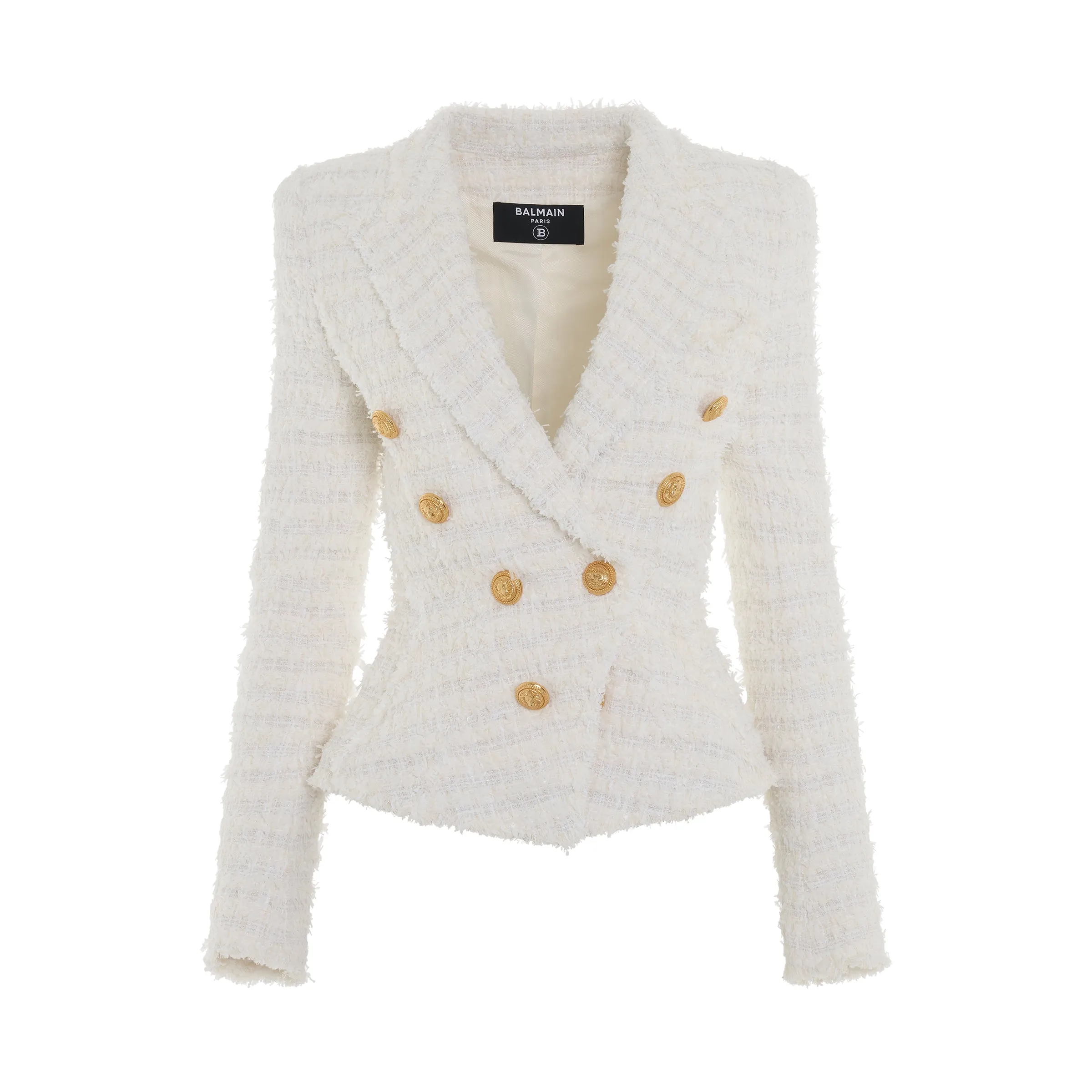 8 Button Tweed Jacket in White sold by MARAIS