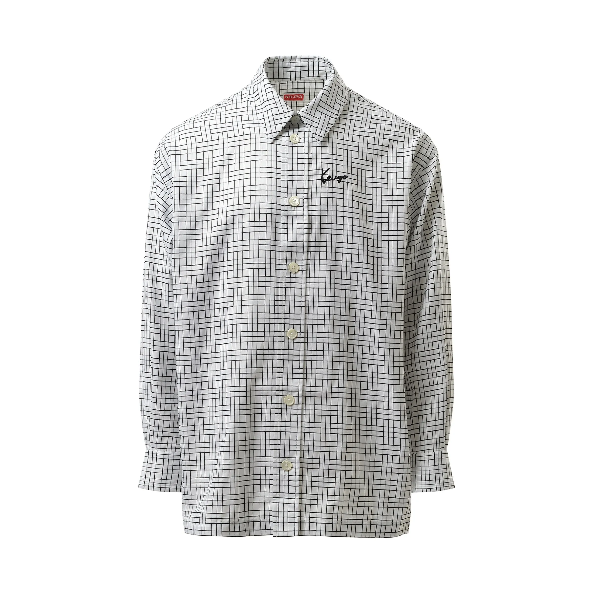 Kenzo Weave Oversized Shirt in White sold by MARAIS product image thumbnail 2