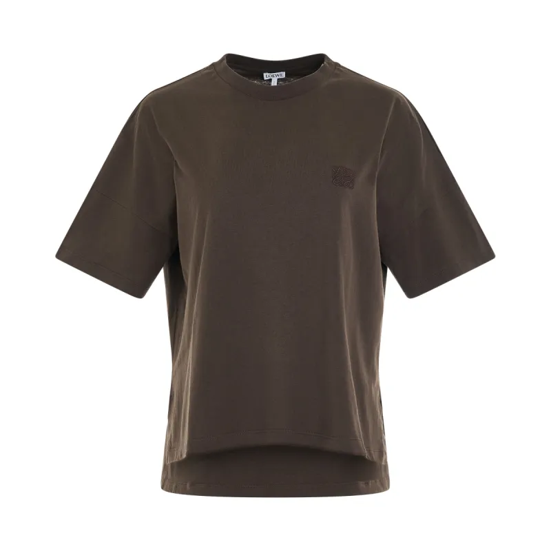 Anagram Boxy Fit T-Shirt in Dark Taupe sold by MARAIS