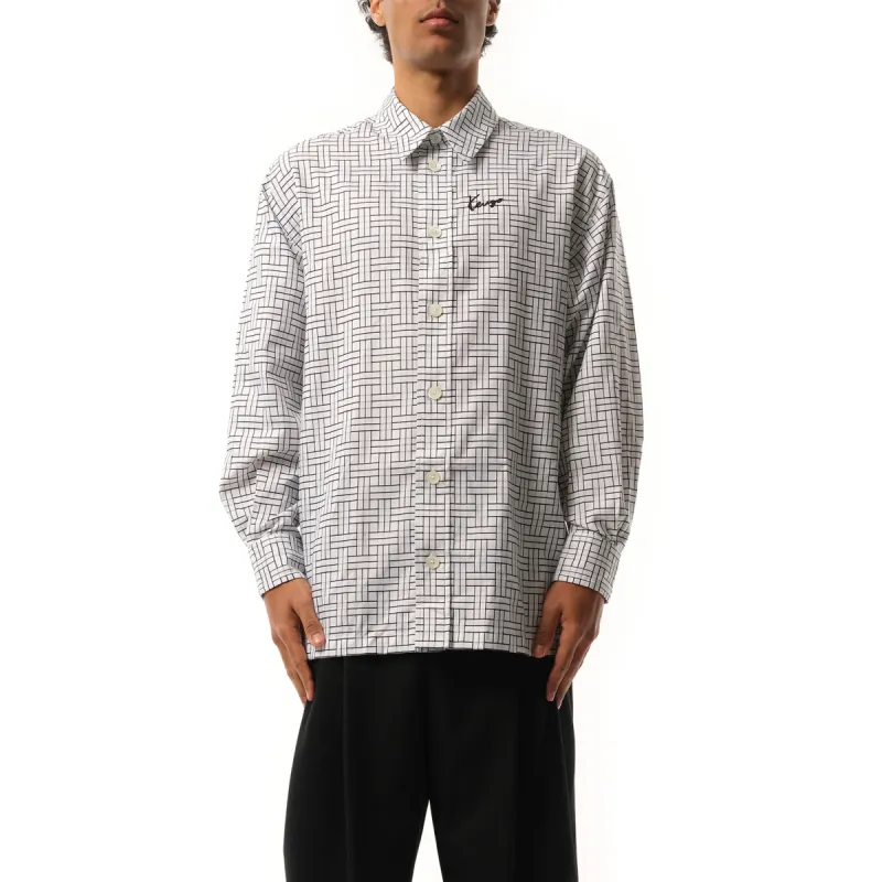 Kenzo Weave Oversized Shirt in White sold by MARAIS