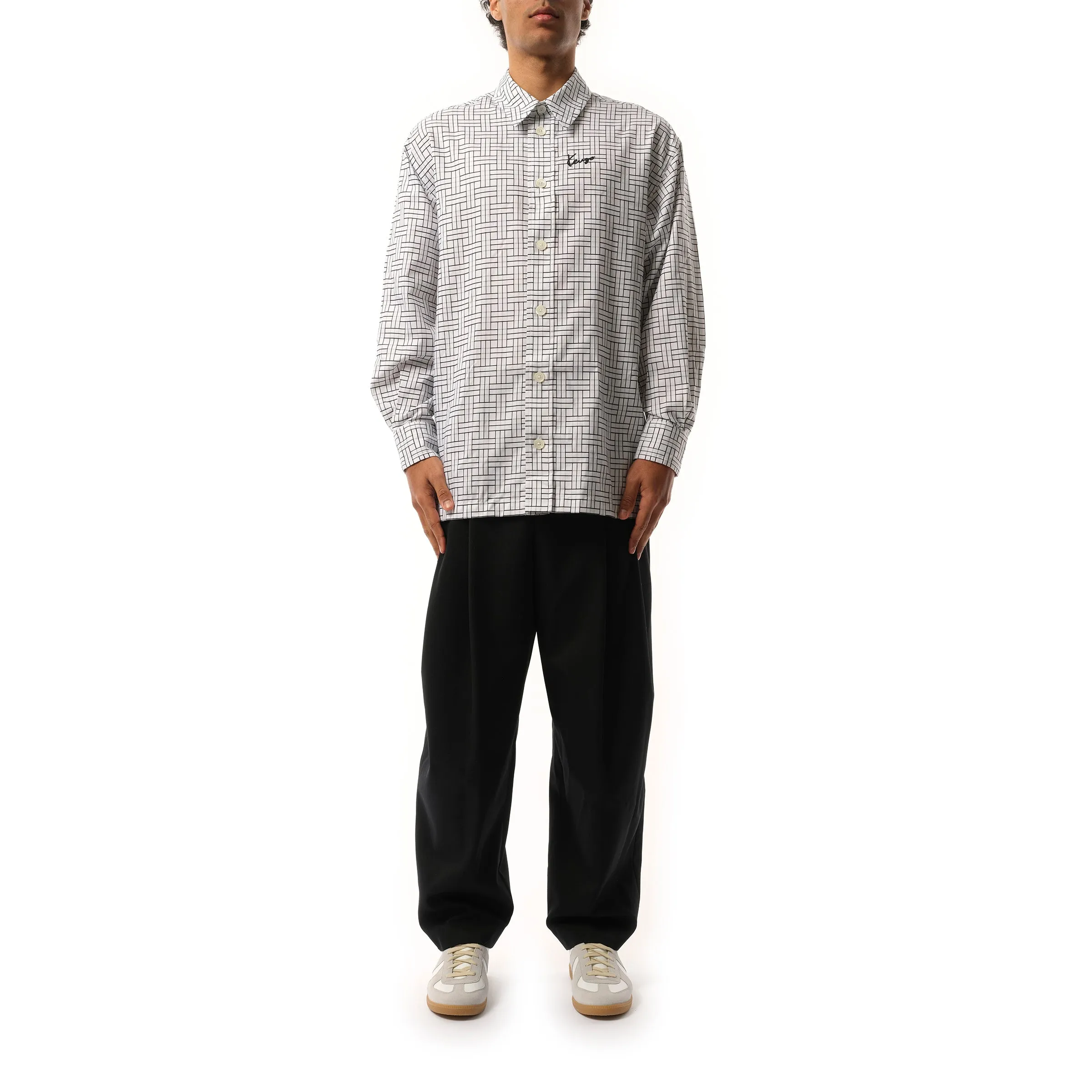 Kenzo Weave Oversized Shirt in White sold by MARAIS product image thumbnail 4