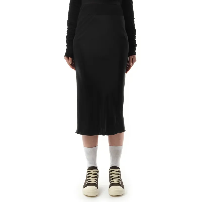 Satin Knee Bias Skirt in Black sold by MARAIS