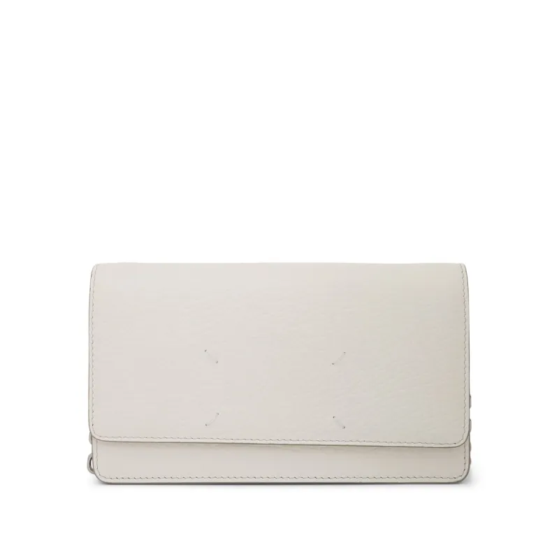 Four Stitches Chain Wallet in White sold by MARAIS