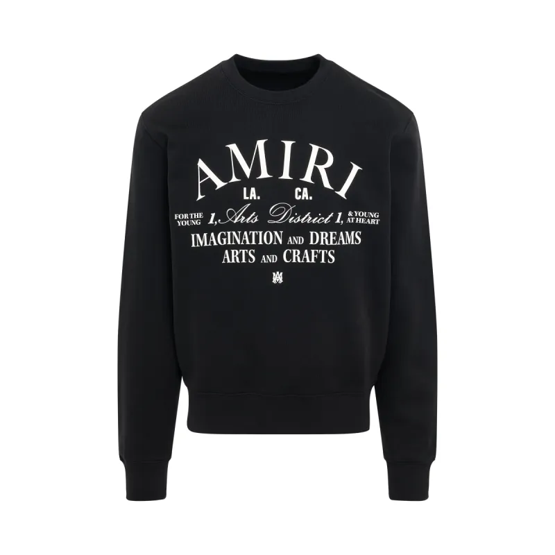 Amiri Arts District Crew Sweatshirt in Black made by AMIRI