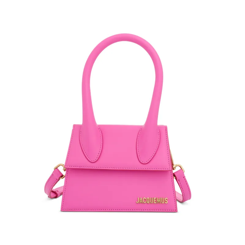 Le Chiquito Moyen Leather Bag in Neon Pink sold by MARAIS