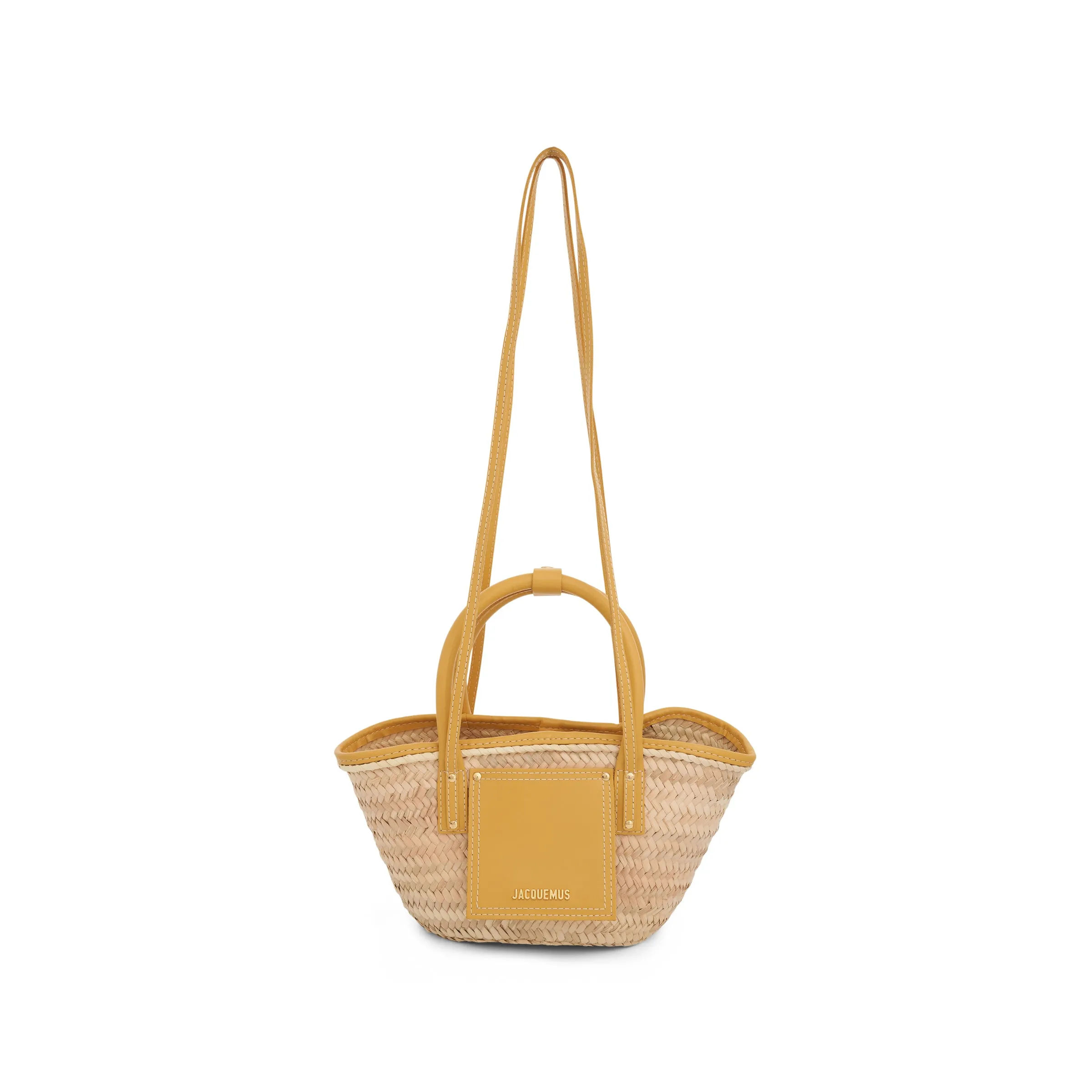 Le Petit Panier Soleil Straw & Leather Bag in Dark Yellow sold by MARAIS product image thumbnail 5