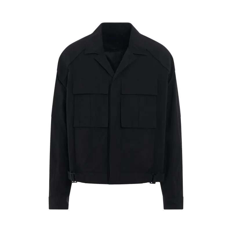 Nylon Shirt Jacket in Black sold by MARAIS