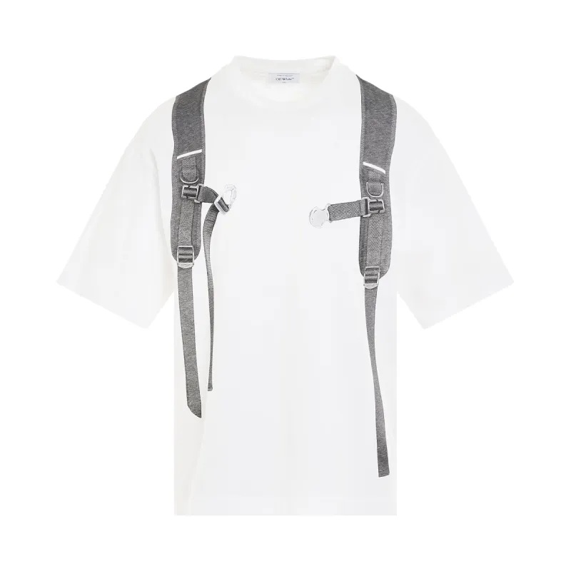 Backpack Skate Fit T-Shirt in White sold by MARAIS