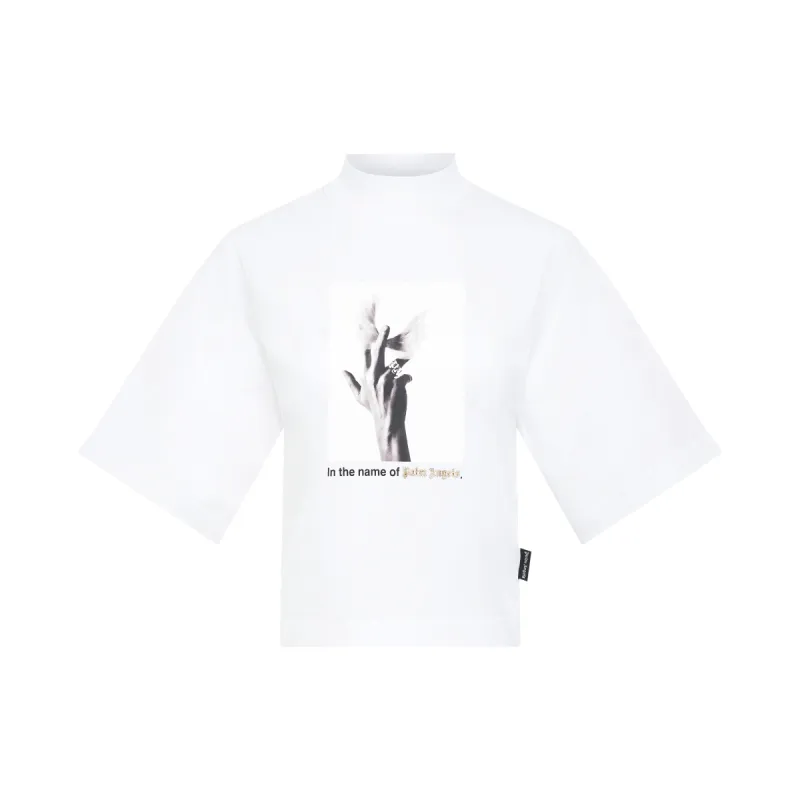Wings Graphic Cotton T-Shirt in White/Black made by MARAIS