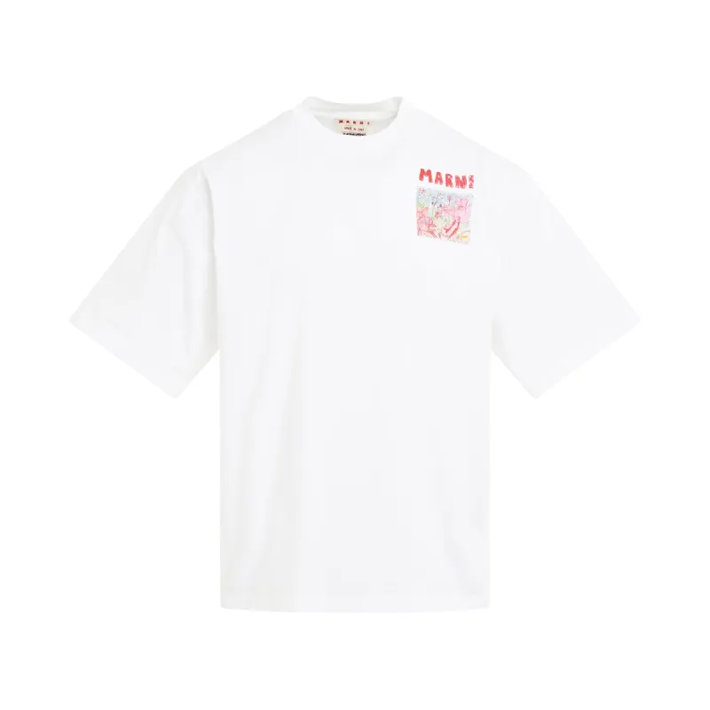 Back Graphic Print T-Shirt in Lily White sold by MARAIS