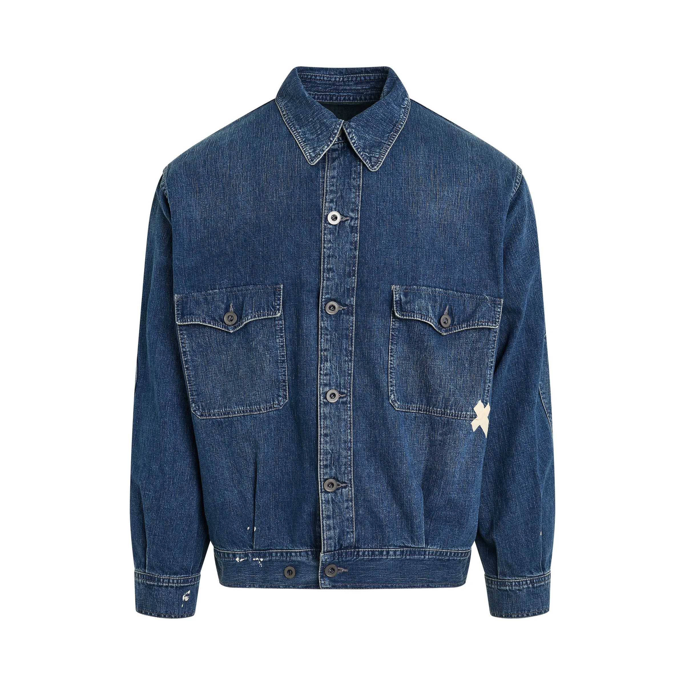 Classic Denim Jacket in Greencast Indigo sold by MARAIS