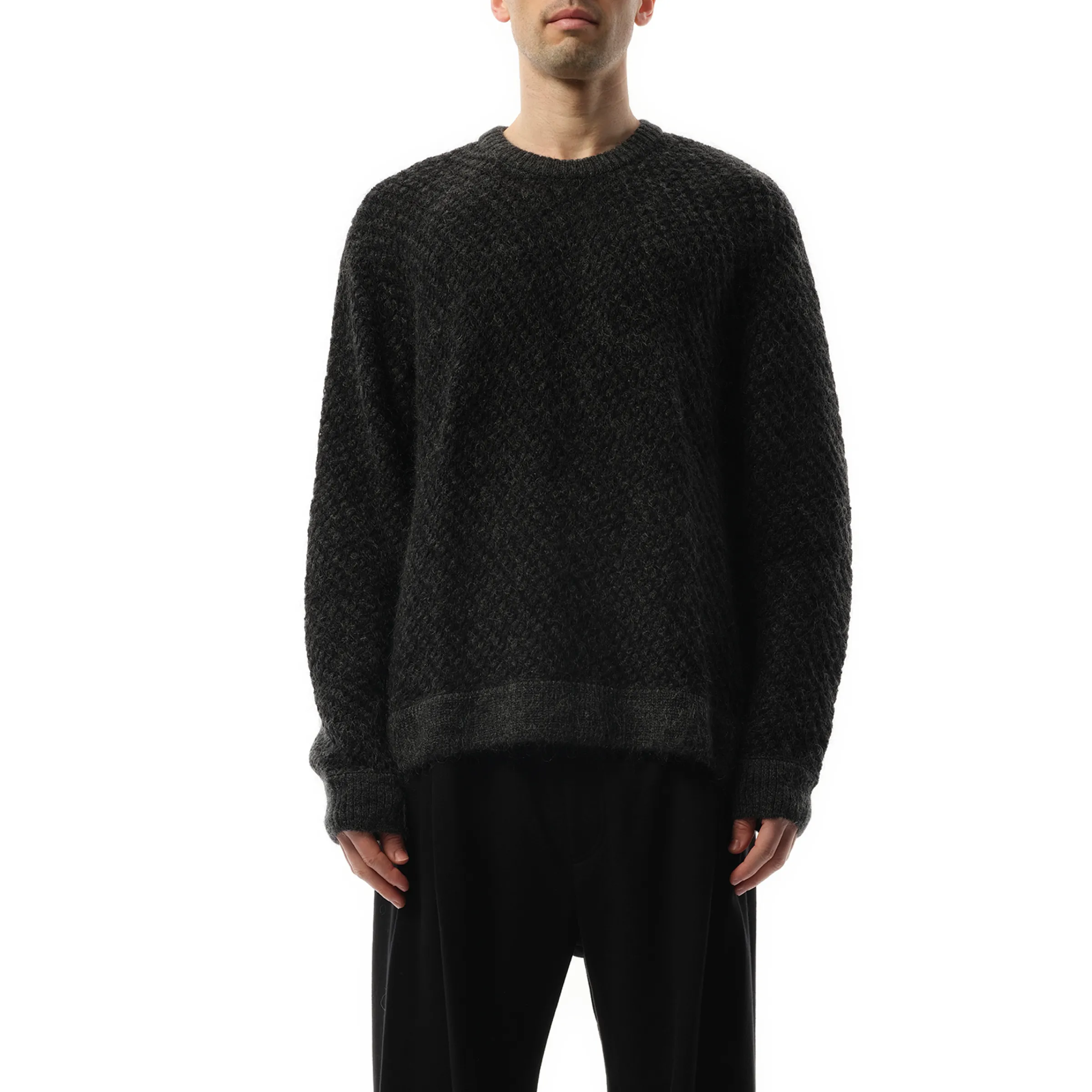 Wool Mohair Mix Sweater in Grey sold by MARAIS