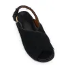 Fussbett Long Hair Calfskin Sandal in Black sold by MARAIS