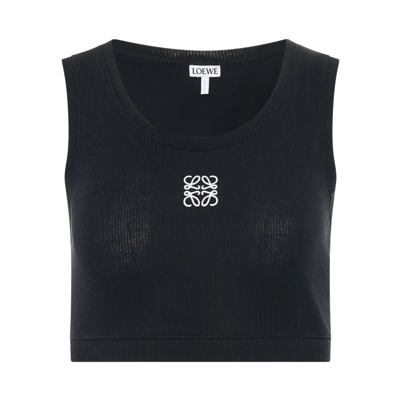 Anagram Cropepd Tank Top in Black sold by MARAIS