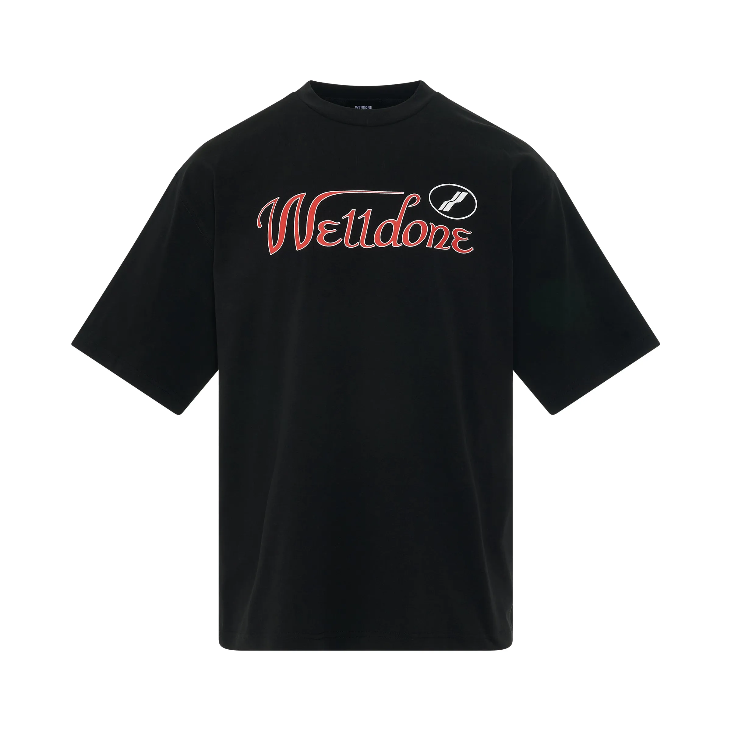 Colourful Cursive Logo T-Shirt in Black sold by MARAIS
