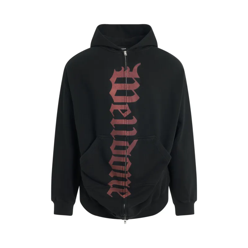 Flare Zip-Up Hoodie in Black sold by MARAIS