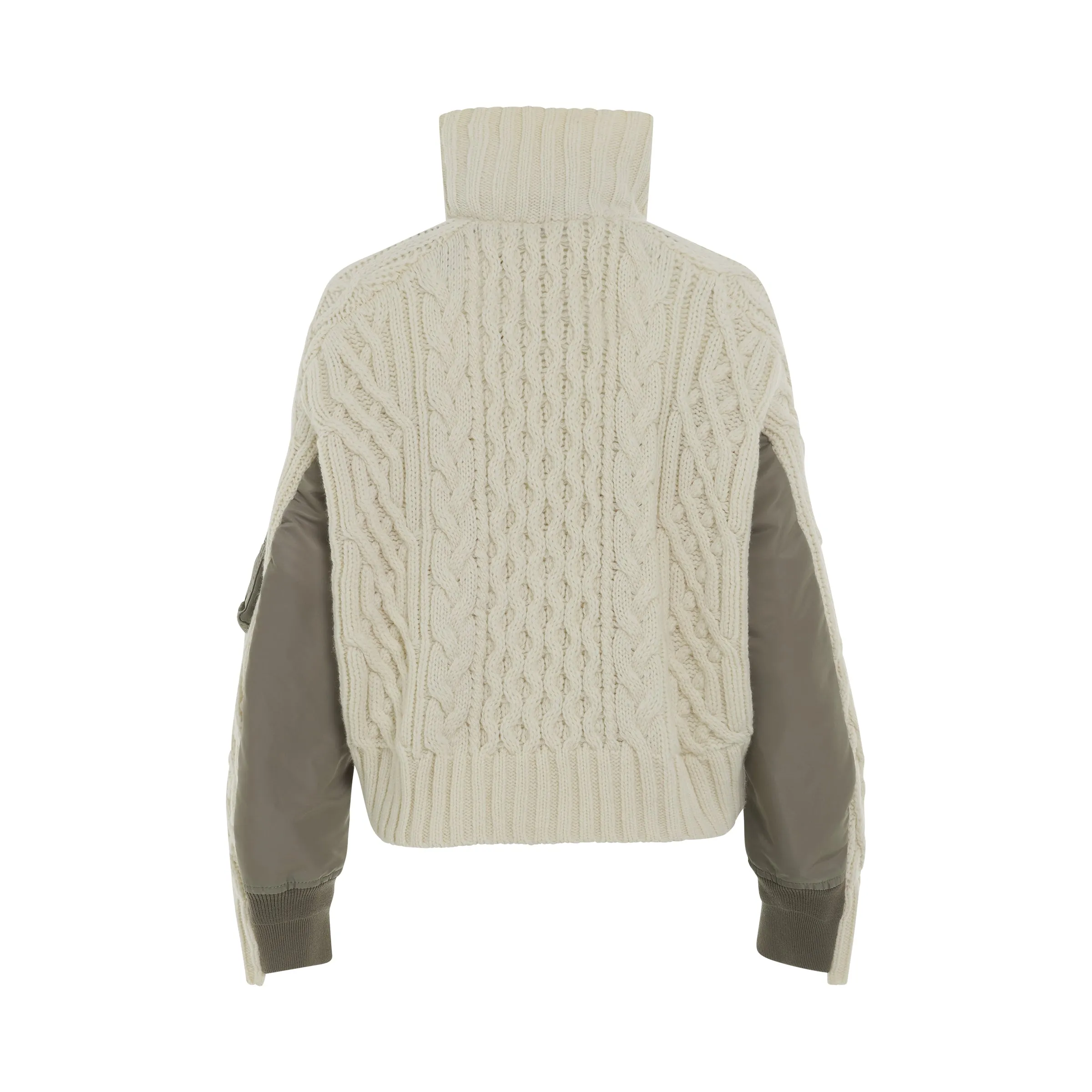 Nylon Twill x Knit Blouson in Off White/Light Khaki sold by MARAIS product image thumbnail 4