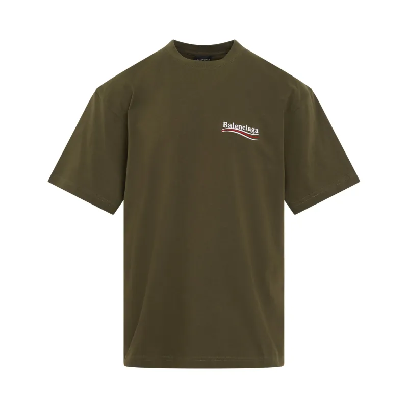 Political Campaign T-Shirt Large Fit in Khaki/White sold by MARAIS