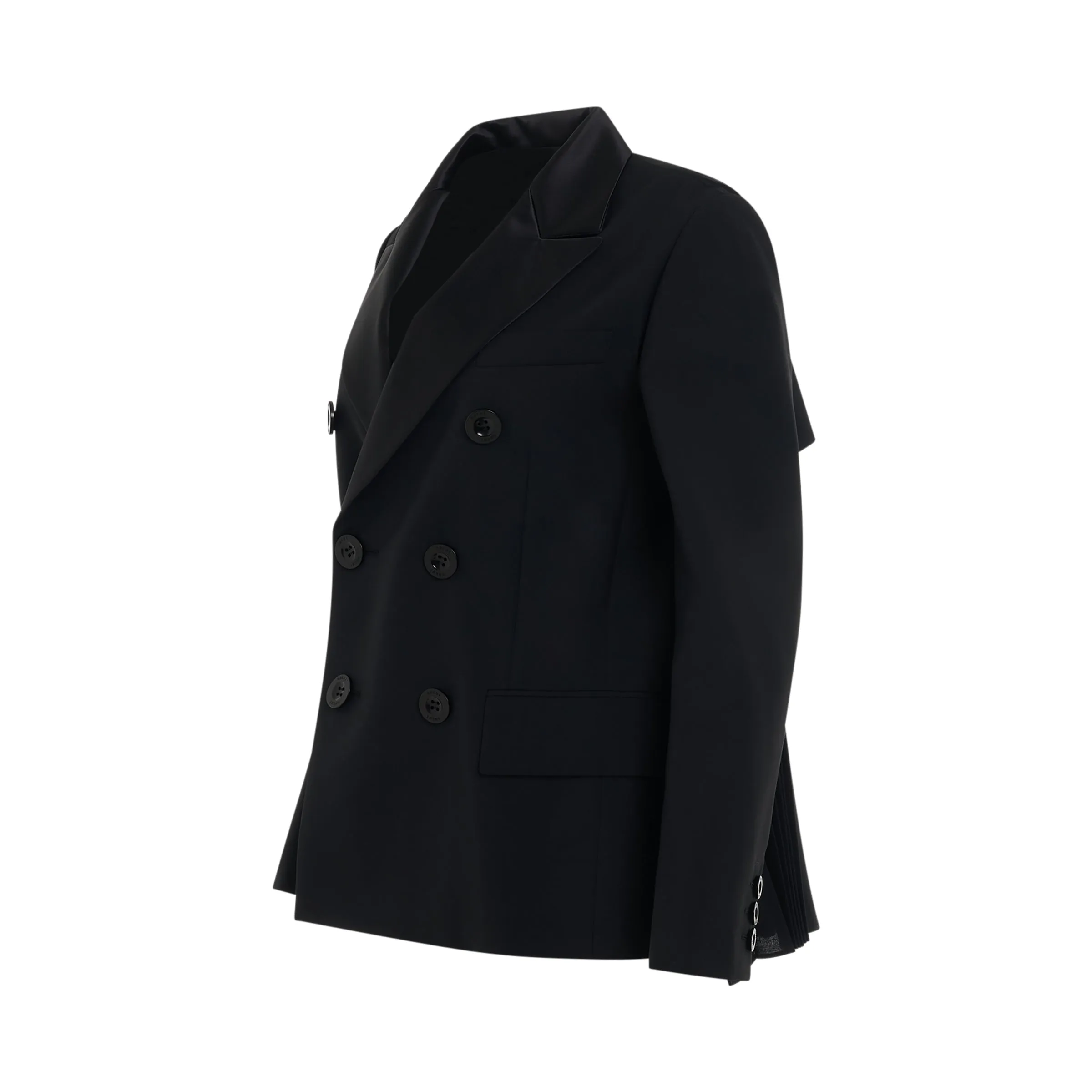Double Breasted Suiting Mix Jacket in Black sold by MARAIS product image thumbnail 2