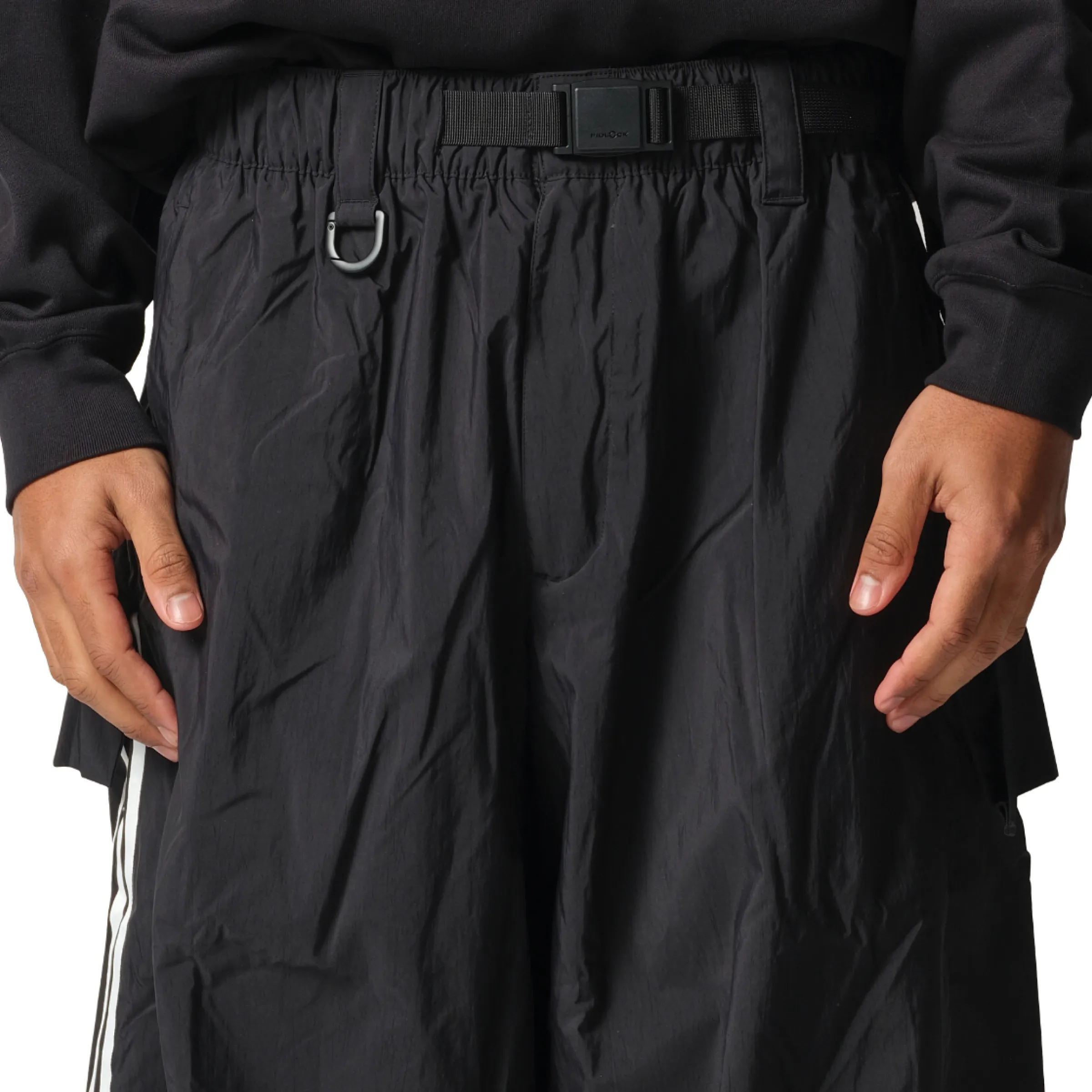3 Stripe Nylon Pants in Black sold by MARAIS product image thumbnail 3